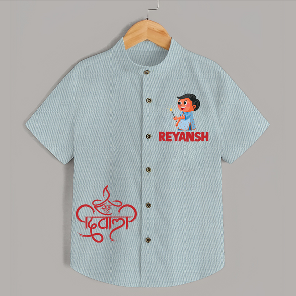 Bada Dhamaka Diwali Shirt  - ARCTIC BLUE - 0 - 6 Months Old (Chest 23")