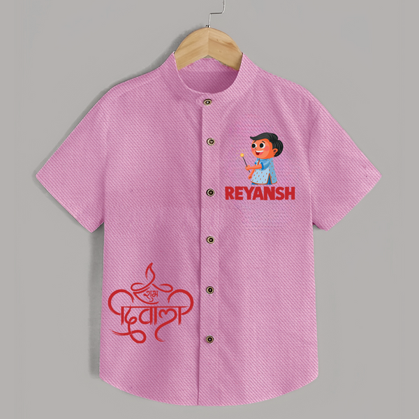 Bada Dhamaka Diwali Shirt  - BABY PINK - 0 - 6 Months Old (Chest 23")