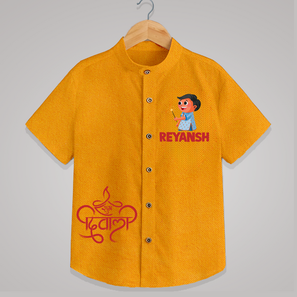 Bada Dhamaka Diwali Shirt  - CHROME YELLOW - 0 - 6 Months Old (Chest 23")