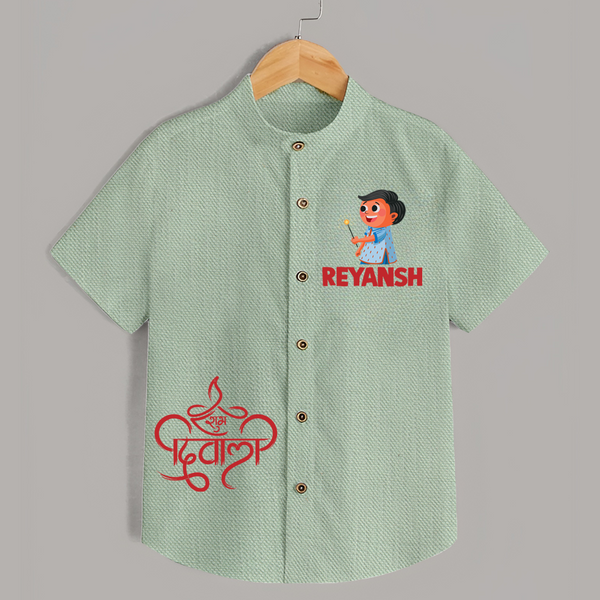 Bada Dhamaka Diwali Shirt  - MINT GREEN - 0 - 6 Months Old (Chest 23")
