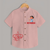 Bada Dhamaka Diwali Shirt  - PEACH - 0 - 6 Months Old (Chest 23")