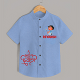 Bada Dhamaka Diwali Shirt  - SKY BLUE - 0 - 6 Months Old (Chest 23")