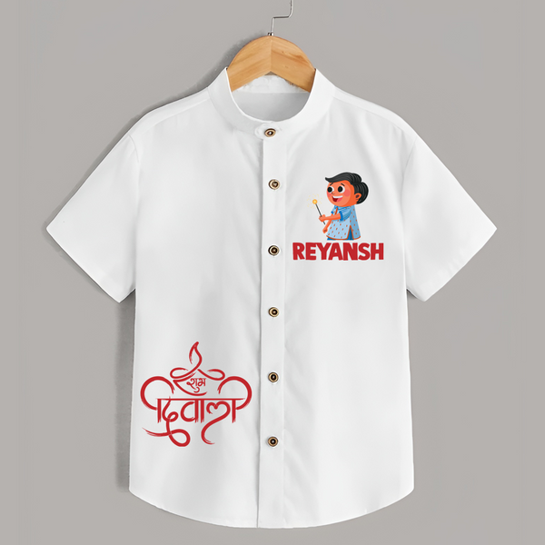 Bada Dhamaka Diwali Shirt  - WHITE - 0 - 6 Months Old (Chest 23")