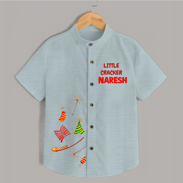Little Cracker Diwali Shirt - ARCTIC BLUE - 0 - 6 Months Old (Chest 23")