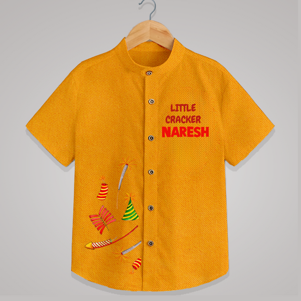 Little Cracker Diwali Shirt - CHROME YELLOW - 0 - 6 Months Old (Chest 23")