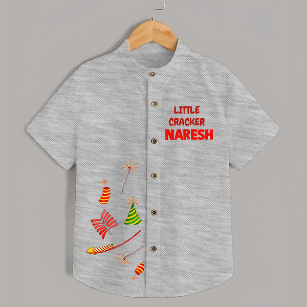 Little Cracker Diwali Shirt - GREY - 0 - 6 Months Old (Chest 23")