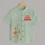 Little Cracker Diwali Shirt - MINT GREEN - 0 - 6 Months Old (Chest 23")