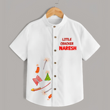 Little Cracker Diwali Shirt - WHITE - 0 - 6 Months Old (Chest 23")