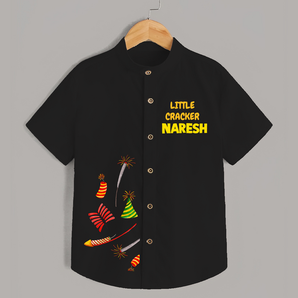 Little Cracker Diwali Shirt - BLACK - 0 - 6 Months Old (Chest 23")