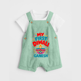 My First Diwali  Dungaree  - MINT GREEN - 0 - 5 Months Old (Chest 18")