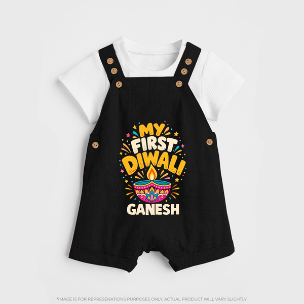 My First Diwali  Dungaree  - BLACK - 0 - 5 Months Old (Chest 18")