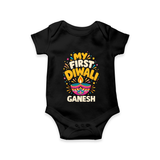 My First Diwali  Romper  - BLACK - New Born (Chest 14")
