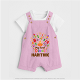 My First Diwali Crackers Celebration Dungaree  - BABY PINK - 0 - 5 Months Old (Chest 18")