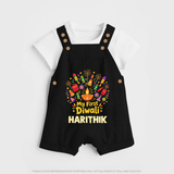 My First Diwali Crackers Celebration Dungaree  - BLACK - 0 - 5 Months Old (Chest 18")