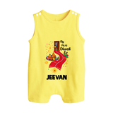 My First Diwali Doorway Celebration Button Romper  - PASTEL YELLOW - New Born (Chest 18")