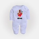My First Diwali Doorway Celebration Full Body Suit  - BABY BLUE - New Born (Chest 7.5")
