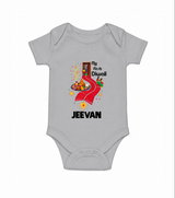 My First Diwali Doorway Celebration Romper  - GREY - New Born (Chest 14")