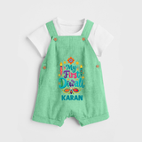 My First Diwali Festive Glow Dungaree  - GREEN - 0 - 5 Months Old (Chest 18")