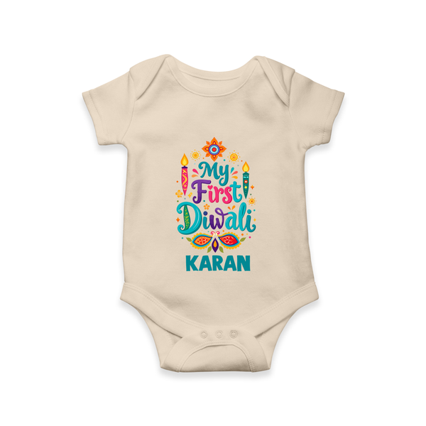 My First Diwali Festive Glow Romper  - IVORY - New Born (Chest 14")
