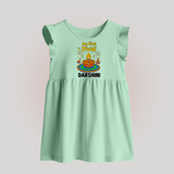 My First Diwali Diya Celebration Baby Frock  - MINT GREEN - 0 - 3 Months Old (Chest 17")