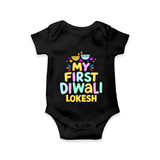 My First Diwali Colorful Lights Romper  - BLACK - New Born (Chest 14")