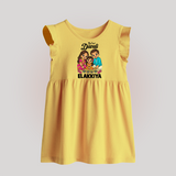 My First Diwali Family Celebration Baby Frock  - PASTEL YELLOW - 0 - 3 Months Old (Chest 17")