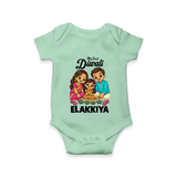 My First Diwali Family Celebration Romper  - MINT GREEN - New Born (Chest 14")