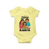 My First Diwali Family Celebration Romper  - PASTEL YELLOW - New Born (Chest 14")