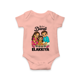 My First Diwali Family Celebration Romper  - PEACH - New Born (Chest 14")