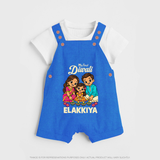 My First Diwali Family Celebration Dungaree  - COBALT BLUE - 0 - 5 Months Old (Chest 18")