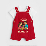 My First Diwali Family Celebration Dungaree  - RED - 0 - 5 Months Old (Chest 18")