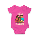 My First Diwali Family Celebration Romper  - HOT PINK - New Born (Chest 14")