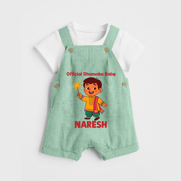 Official Dhamaka Baby Diwali Dungaree  - MINT GREEN - 0 - 5 Months Old (Chest 18")