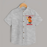 Official Dhamaka Baby Diwali Shirt  - GREY - 0 - 6 Months Old (Chest 23")