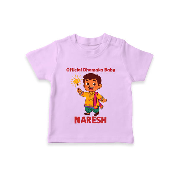 Official Dhamaka Baby Diwali T shirt  - LILAC - 0-5 Months Old (Chest 17")