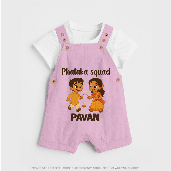 Phataka Squad Diwali Dungaree - BABY PINK - 0 - 5 Months Old (Chest 18")
