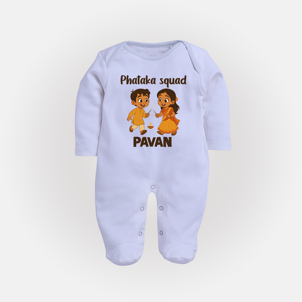 Phataka Squad Diwali Full Body Suit - BABY BLUE - New Born (Chest 7.5")