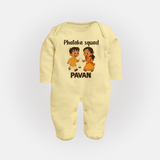 Phataka Squad Diwali Full Body Suit - PASTEL YELLOW - New Born (Chest 7.5")