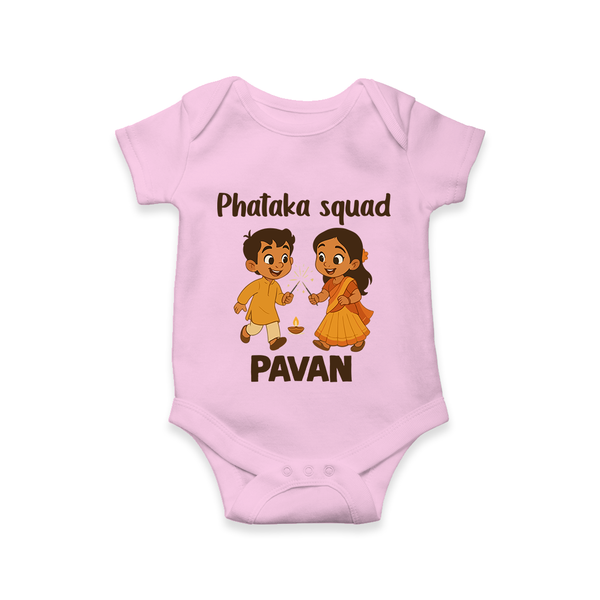 Phataka Squad Diwali Romper - BABY PINK - New Born (Chest 14")