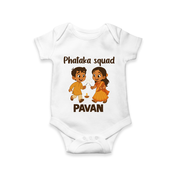 Phataka Squad Diwali Romper - WHITE - New Born (Chest 14")
