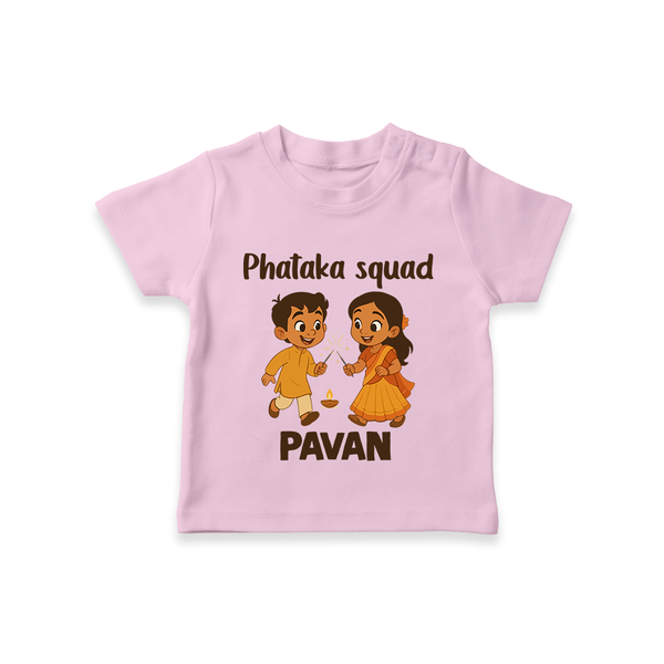 Phataka Squad Diwali T shirt - BABY PINK - 0-5 Months Old (Chest 17")