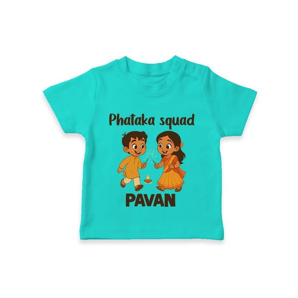 Phataka Squad Diwali T shirt - TEAL - 0-5 Months Old (Chest 17")