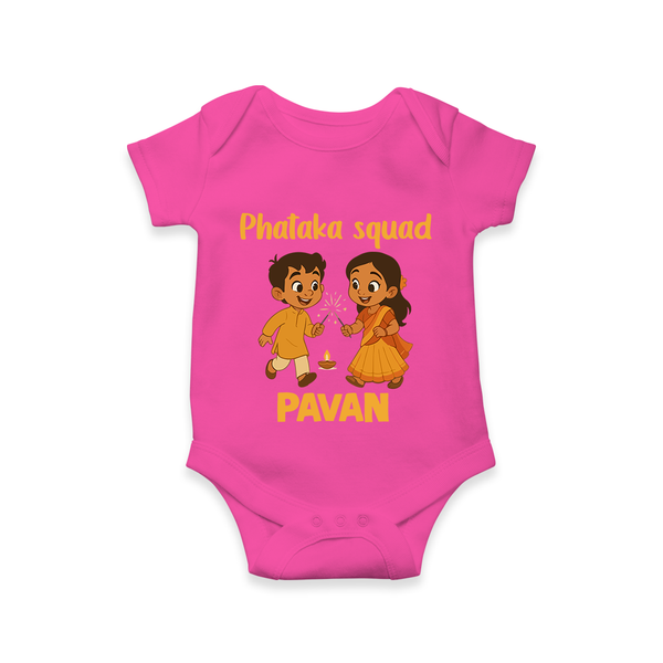 Phataka Squad Diwali Romper - HOT PINK - New Born (Chest 14")