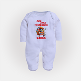 Cute Little Firecracker Diwali Full Body Suit  - BABY BLUE - New Born (Chest 7.5")