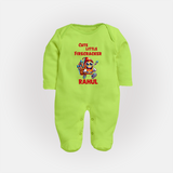 Cute Little Firecracker Diwali Full Body Suit  - LIME GREEN - New Born (Chest 7.5")