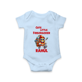Cute Little Firecracker Diwali Romper  - BABY BLUE - New Born (Chest 14")