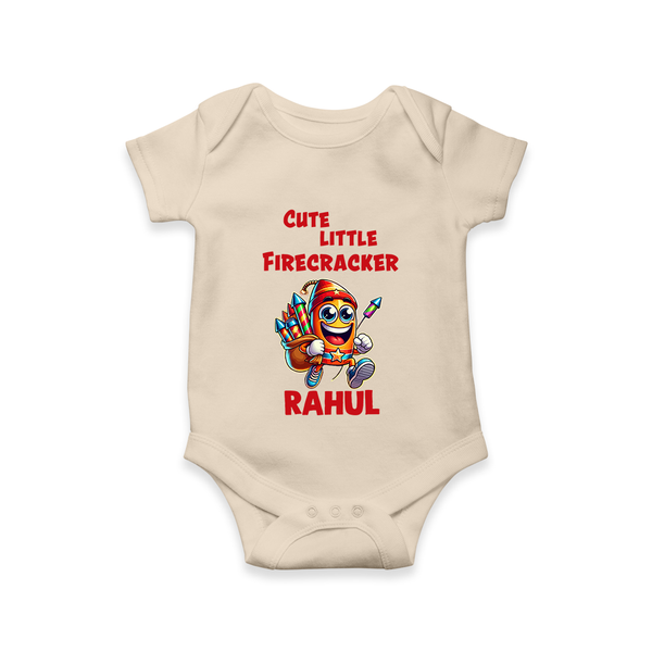 Cute Little Firecracker Diwali Romper  - IVORY - New Born (Chest 14")