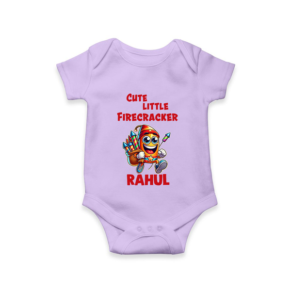 Cute Little Firecracker Diwali Romper  - LILAC - New Born (Chest 14")