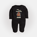 Cute Little Firecracker Diwali Full Body Suit  - BLACK - New Born (Chest 7.5")