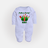 Pattasu Party Diwali Full Body Suit  - BABY BLUE - New Born (Chest 7.5")